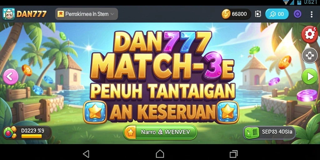 Screenshot menampilkan gameplay menawan dari DAN777 Match-3.