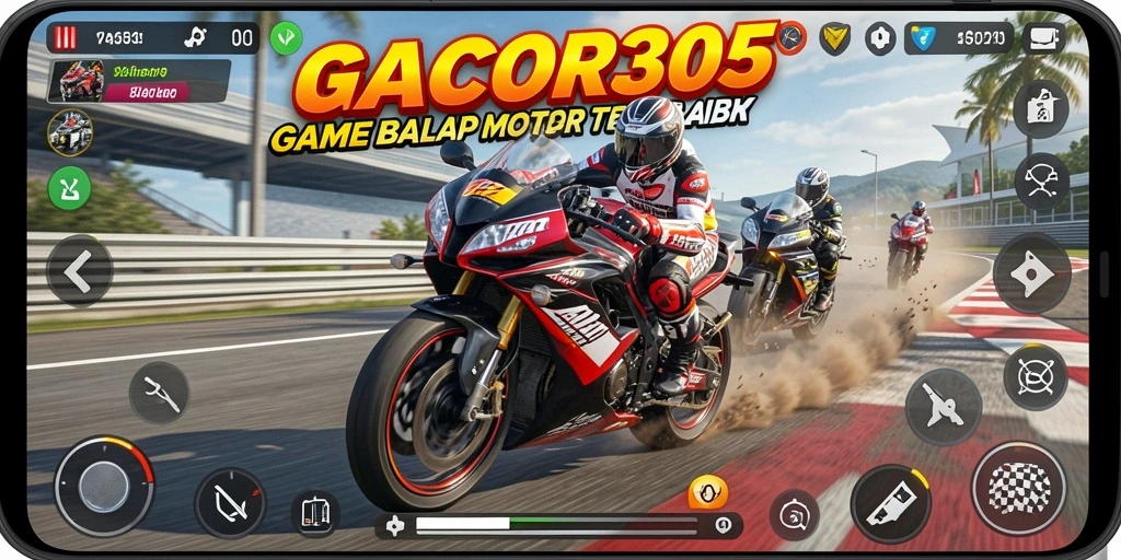 Tampilan gameplay seru dalam balap motor di GACOR305.