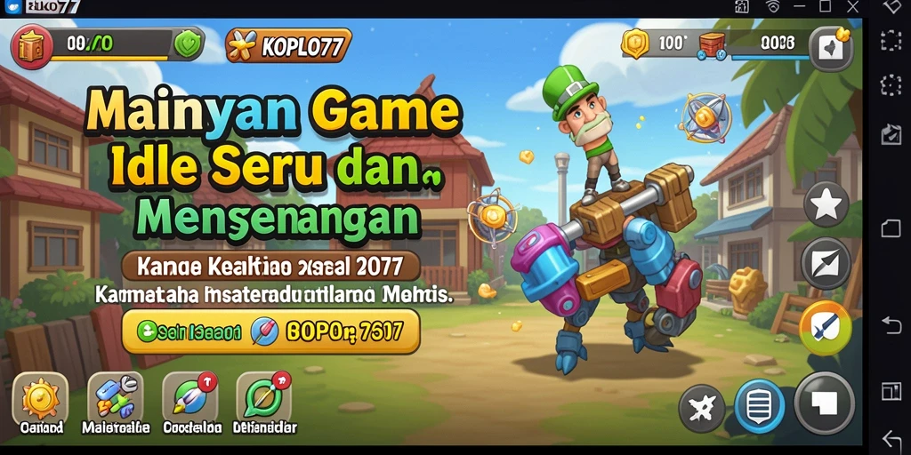 Screenshot gameplay KOPLO77 menampilkan karakter berkembang di dunia Idle.