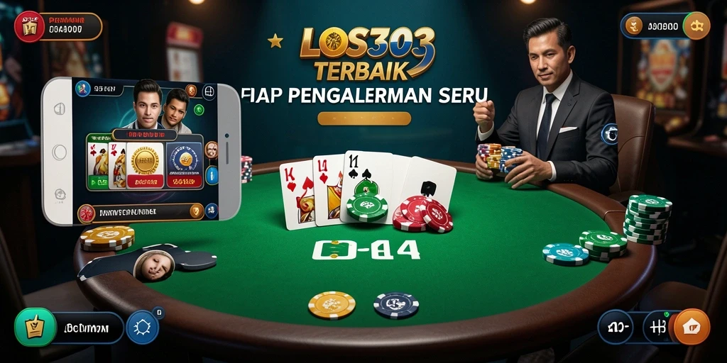 Screenshot gameplay LOS303 yang menampilkan suasana poker yang menegangkan.