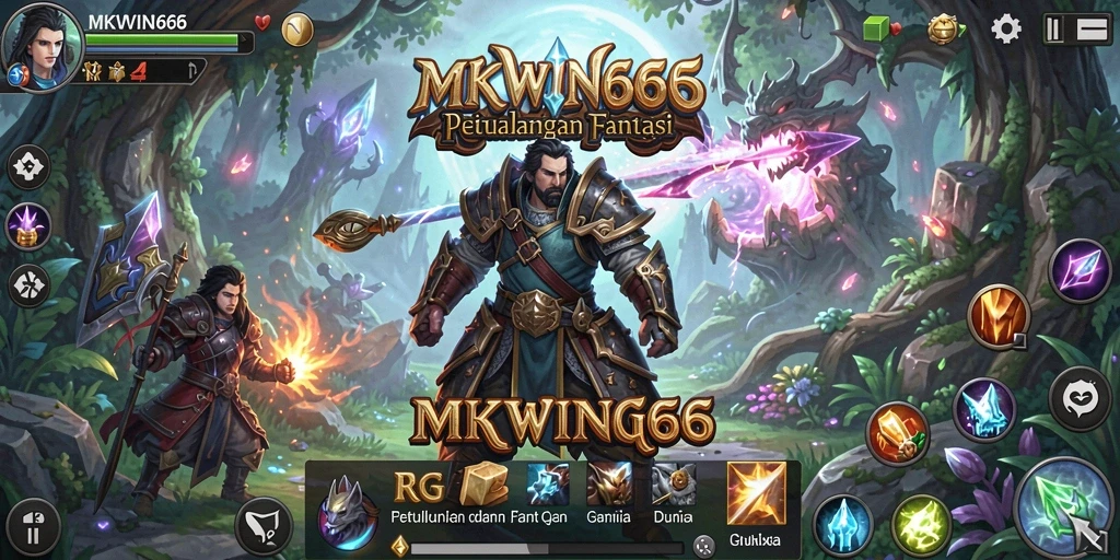 Tangkapan layar gameplay <strong>MKWIN666</strong> menampilkan aksi bertempur yang intens di dunia RPG.