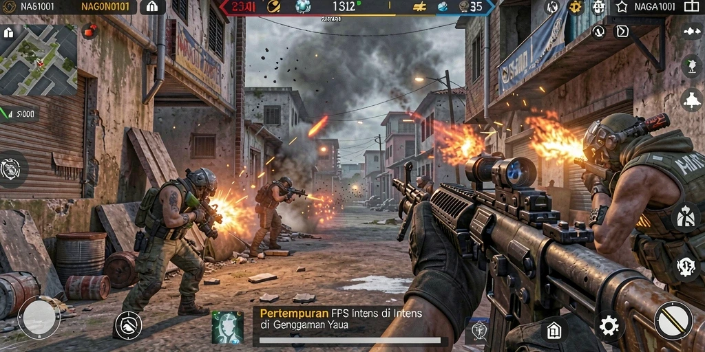 Gambaran gameplay NAGA1001 dengan pertempuran yang seru dan dinamis.
