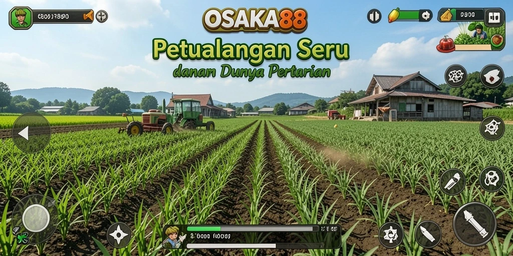 Gameplay OSAKA88 menunjukkan aktivitas bertani yang menyenangkan dan interaktif.