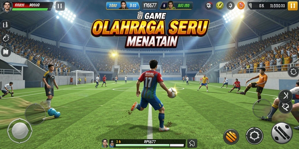 Tangkapan layar RP6677 menunjukkan aksi seru dalam permainan olahraga.