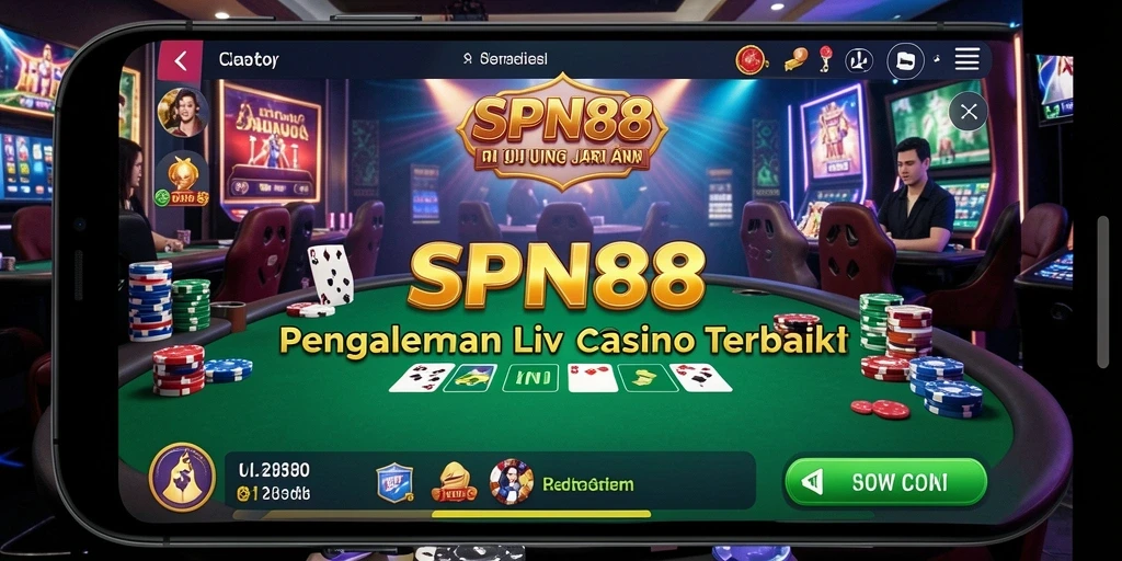 Screenshot gameplay SPN88 yang menunjukkan suasana Live Casino yang seru.
