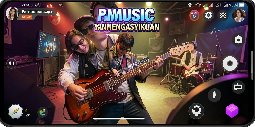 Tampilan gameplay V21 yang energik dan penuh warna.
